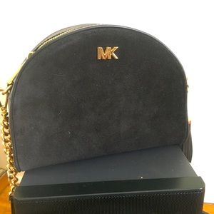 Black Michael Kors side purse, with gold detailing